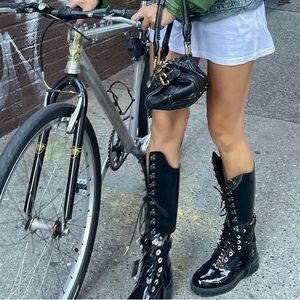 Jimmy choo timberland Black Patent Leather Women's Boots